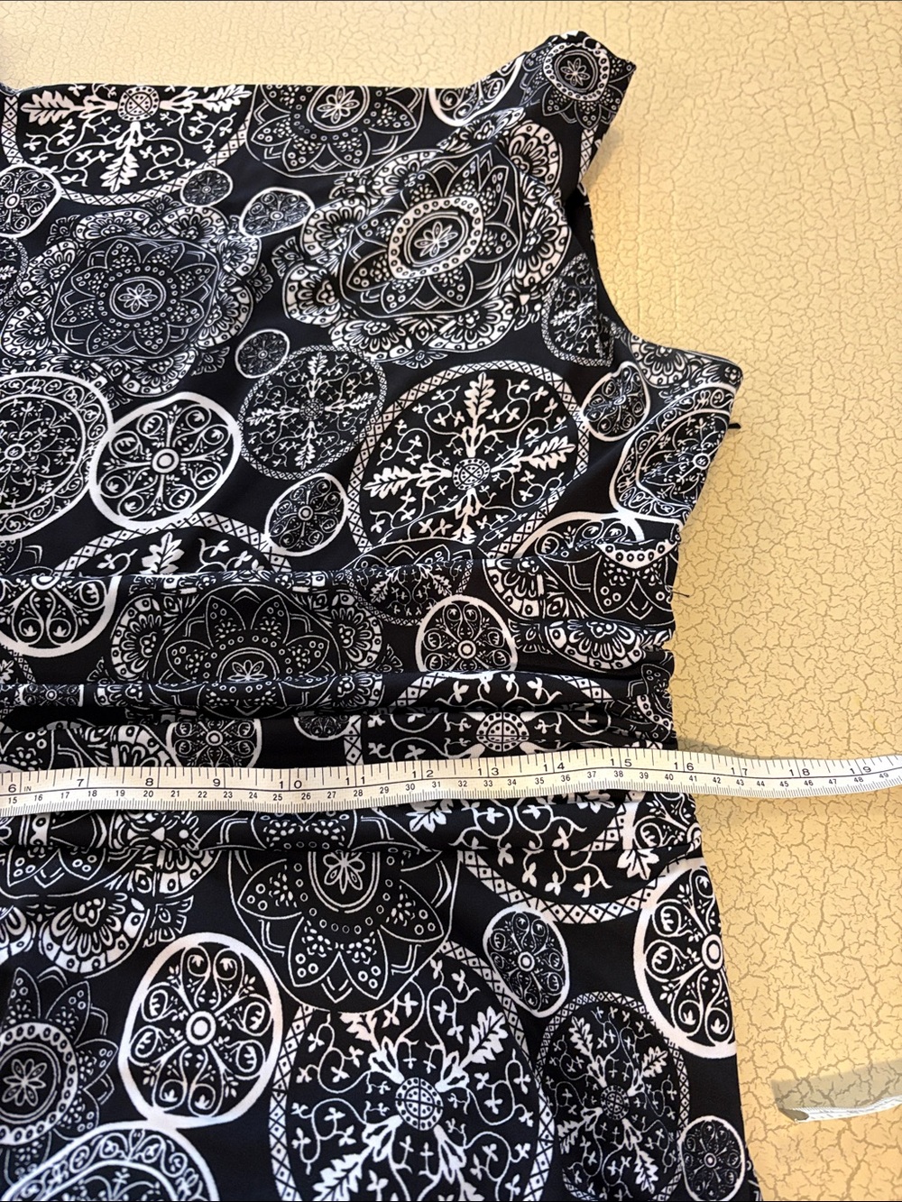 cleo Black & White Medallion Cowl Neck Midi Dress - Picture 10 of 10